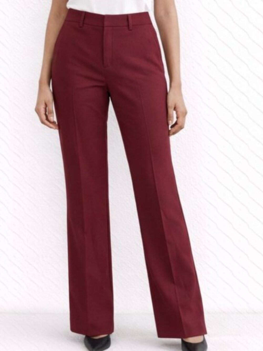 Banana Republic Sculpted Stretch High Rise Straight Pants Bright Wine
